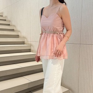 <b>레이어드 시스루 레이스 스트링 뷔스티에 블라우스</b>